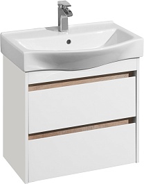 Акватон Тумба под раковину Нортон 65 белая/дуб эндгрейн – фотография-1